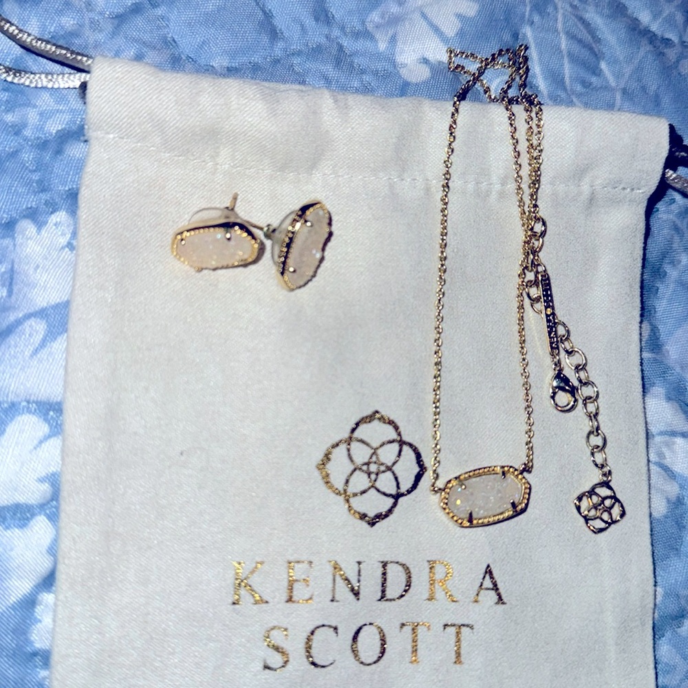 Kendra Scott Drusy necklace & earrings set
